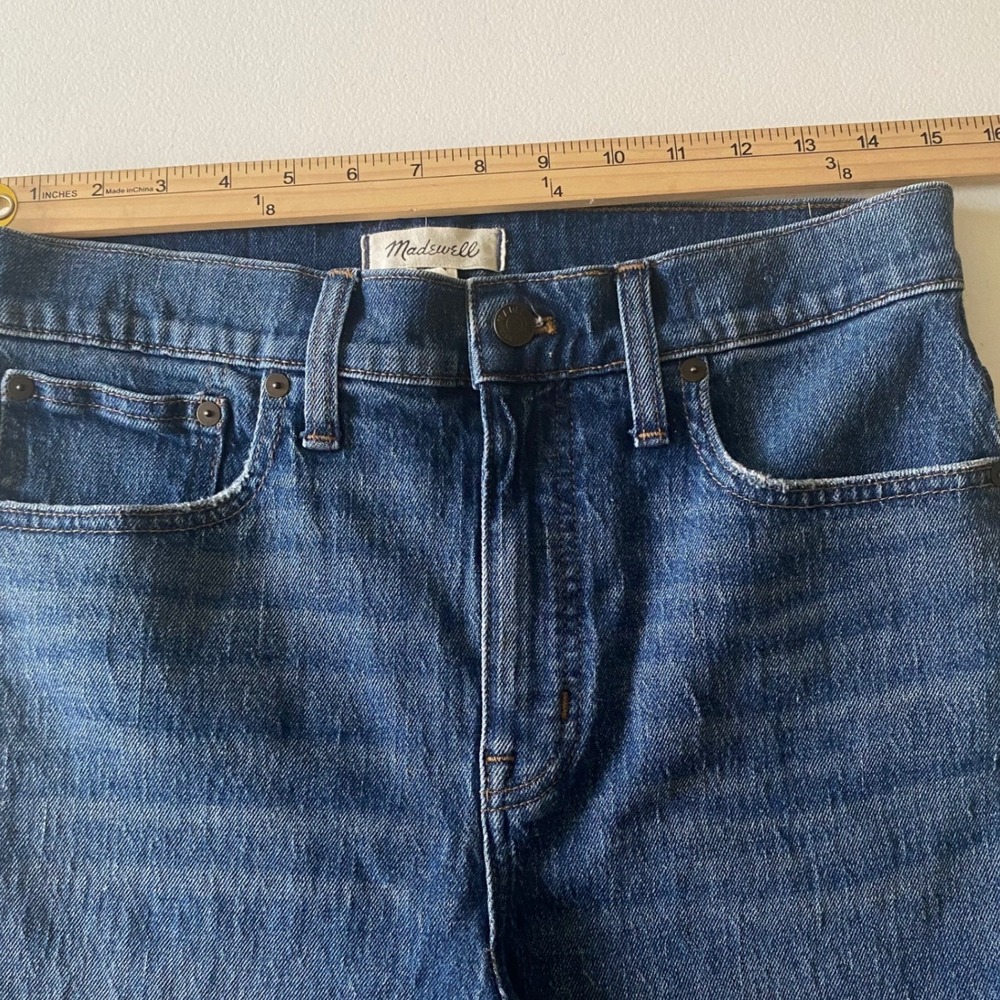 Madewell Classic Straight Jeans 29P Petite Blue Mid Wash Denim - Picture 5 of 7